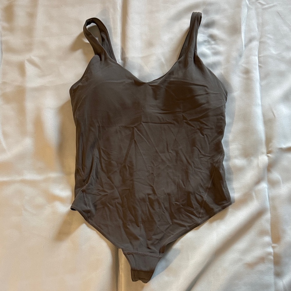 Lululemon, Dark Sage Align V-Neck Bodysuit, size 12